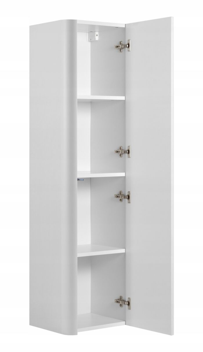 LINEA 35 cm biały słupek łazienkowy 136 cm wiszący ryflowany Push to Open