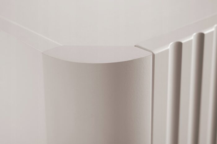LINEA 35 cm kaszmir półsłupek łazienkowy wiszący ryflowany Push to Open