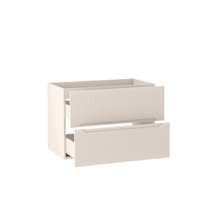 NOVO 80 cm kaszmir szafka pod umywalkę wisząca ryflowana 2 szuflady