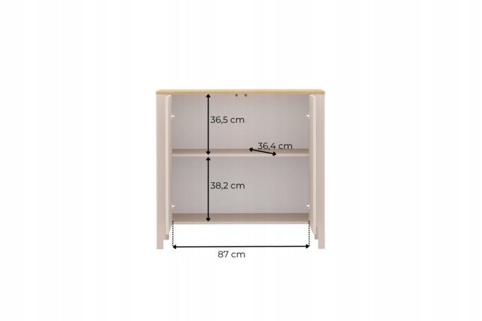 MARBELLA 103 cm kaszmir szafka z blatem Dąb Vincenza 2 drzwi ryflowana