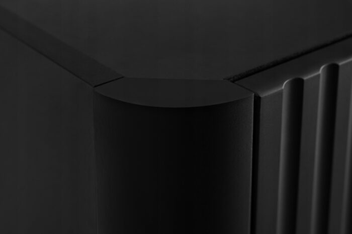 LINEA 35 cm czarny słupek łazienkowy 136 cm wiszący ryflowany Push to Openn