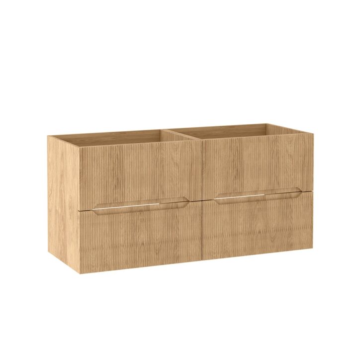 NOVO 120 cm hikora szafka łazienkowa wisząca ryflowana 4 szuflady MDF