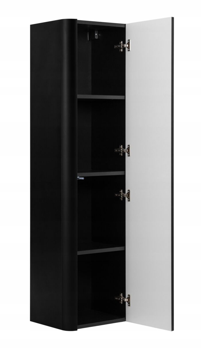 LINEA 35 cm czarny słupek łazienkowy 136 cm wiszący ryflowany Push to Openn