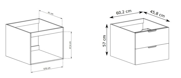 NOVO 100 cm hikora szafka łazienkowa wisząca ryflowana z koszem na pranie MDF