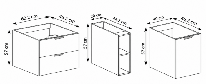 NOVO 120 cm orzech Warmia szafka łazienkowa 2 szuflady regał szafka 40 cm