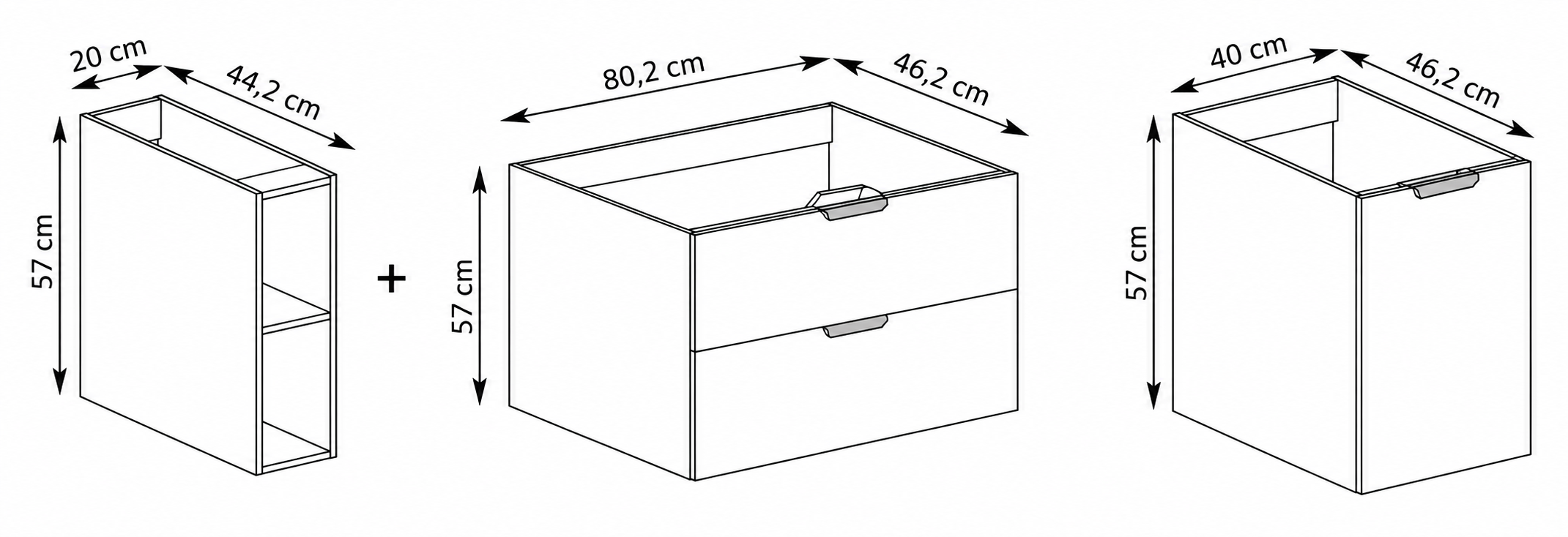 NOVO 140 cm kaszmir szafka łazienkowa wisząca 2 szuflady z regałem i drzwiami