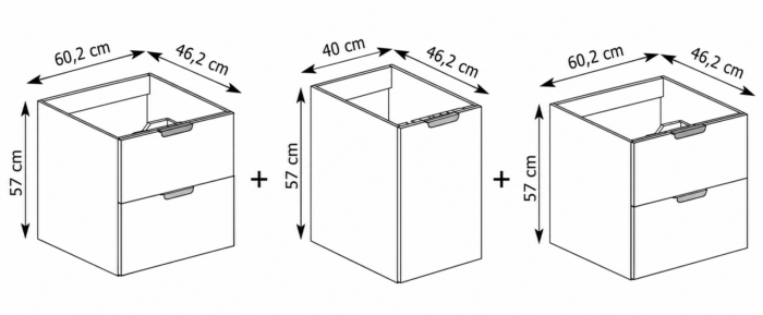 NOVO 160 cm kaszmir szafka łazienkowa wisząca 4 szuflady kosz na pranie