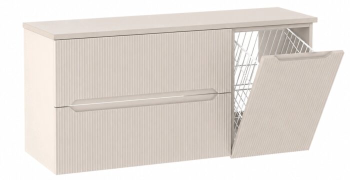 NOVO 120 cm kaszmir szafka łazienkowa z blatem 2 szuflady kosz na pranie